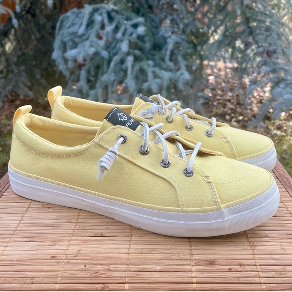 Sperry Yellow Crest Vibe Canvas  Boat Shoe Sneakers. Women's US Size 9.5 - Picture 1 of 10